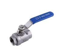 Akozon robinet à boisseau sphérique levier rotatif à deux voies 1/2 'NPT en acier inoxydable deux pièces WOG1000