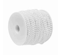 Akozon Rouleau de 40 M de Perles Décoratives de 4 Mm pour Mariages et Festivals - Cordon de Rideau élégant pour Décoration de Maison, Ornements de Perles Beiges/Blanches (White)