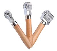 Akozon Rouleau de Réparation de Pneus Premium avec Manche en Bois - Agrafeuse de Pneu Polyvalente de 6 Mm/20 Mm/40 pour Une Réparation Efficace des Chambres à Air et Une Fixation à Plat