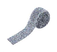 Akozon Ruban 1 Mètre 3cm De Large Étincelant Colle Cristal Décoratif Baguage Ceinture Diamant Maille Wrap Rouleau Étincelle Cristal pour DIY Artisanat(B)