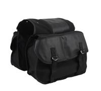 Akozon Sac à Bagages de Voyage à Selle, Sac de Rangement de Siège Arrière en Cuir en Cuir PU pour Les Déplacements à Vélo, s'adapte à la Plupart des Vélos (Black)