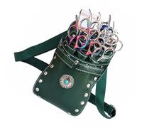Akozon Sac à Ciseaux de Coiffure élégant Akozon - Taille en Cuir PU à 7 Slots et Porte-outil à Corps croisé pour Coiffures, Toiletteurs et Professionnels des Cheveux pour Animaux de Compagnie (vert