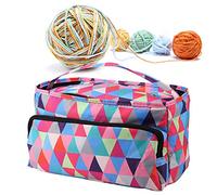 Akozon Sac à Fil pour Crochet, Fil à Coudre, Sac de Rangement pour Femme, à Tricot, Porte-Fil - Arts, Artisanat et Organisation de Couture (Sac carré coloré)