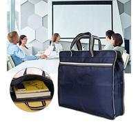Akozon Sac de Classement à Fermeture éclair pour Documents - Dossier de Réunion d'affaires en Tissu Portable Documents, Tablettes et Plus - Produits/et Fournitures Scolaires/Produits de (Blue)