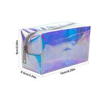 Akozon Sac de Maquillage Holographique - Grand Organisateur de Cosmétique de Voyage, Sac de Toilette TPU Imperméable pour Femmes, Design irisé élégant, pour Les Essentiels de beauté et Les Besoins