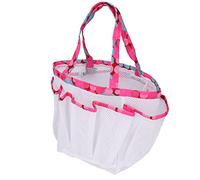 Akozon Sac en Maille PVC Portable, Sac de Rangement de Produits de Toilette, de Douche, de Salle de Bain et de Piscine (WHITE)