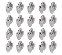 Akozon Serre-câble en Acier Inoxydable 304, 20 Pièces, M8, Verrouillage à Clip pour Câbles de Gréement, Systèmes de Garde-corps, Bannières, Attaches de Drapeaux (M4(4mm))
