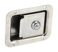 Akozon Serrure de Remorque de Voyage, Serrure de Porte de Camping-Car, Loquet de Poignée à Palette Robuste, Loquet de Boîte à Outils en Acier Inoxydable 304