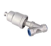 Akozon Servomoteur Vanne D'Angle 3/4in DN20 Acier Inoxydable Pneumatique | Filetage femelle, compatible vapeur, indicateur visuel de position de rotation à 360 °, conception de piston à faible usure