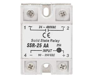 Akozon SSR-25 AA Relais Statique Monophasé Semi-Conducteur - Module 25R AC-AC Entrée 90-250V