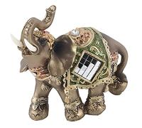 Akozon Statue Elephant Chanceux Feng Shui Green Elephant Statue Sculpture Richesse Figurine Décoration de La Maison(M)