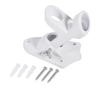 Akozon Support de Fixation pour mât de Fixation pour mât de Fanion pour Drapeau en Alliage d'alu um à 2 Angles, Blanc Support Drapeau Mural