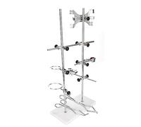 Akozon Support de Laboratoire avec Tige - Support de Laboratoire Multifonctionnel, d'enseignement de la Chimie Expérimentale, de la Biologie, Base en Fonte, Modèle 03003