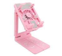 Akozon Support de Refroidissement pour Téléphone Portable avec Lumières RVB, Clip de Téléphone et Ventilateur de Refroidissement de Bureau pour Jeux, Diffusion en Direct, Système de Rapide à 5 (Pink)