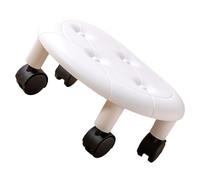 Akozon Tabouret Roulant Pivotant Compact avec Revêtement en Simili Cuir et Roues Universelles - Rouleau Bas à Haute capacité de Poids pour Une Utilisation à la Maison et au Bureau (White)