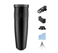 Akozon TéléObjectif 25X avec Trépied Pare-Soleil FMC Multi-revêtement Objectif 22mm Zoom Double Mode pour Téléphones Intelligents