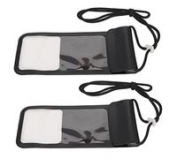 Akozon Téléphone Portable 2 Pièces, Pochette Transparente étanche pour Téléphone Portable, étui Noir pour Natation et Plongée, écran Tactile