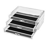 Akozon Tiroirs de Bureau de Maquillage Transparents à Trois Niveaux, Support de la Boîte de Rangement pour Cosmétiques