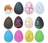 Akozon Titre: 12pcs Dinosaur Incubation de Croissance des œufs - Plaisir éducatif pour Les Enfants, Enseigne Le Processus d'Incubation et Les Compétences d'observation (3 Fissures mélangées avec