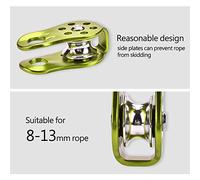 Akozon Titre de l'article Bloc de Poulie à Corde Unique en Alliage d'aluminium Robuste, équipement de sécurité d'escalade, Mots Clés Verts, équipement de Transport 'engrenages de Roue, (GREEN)