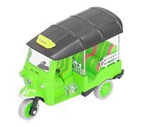 Akozon Tricycle Thaïlandais à Tirer, Modèle de Voiture en Alliage pour Enfants, Couleurs Vives, Construction en Métal, Design, éducatif pour Tout-Petits (Green)