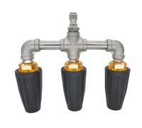Akozon Triple Buse avec Design Rotatif à 360 Degrés | Acier inoxydable 304, laiton, raccord rapide, embout de nettoyeur haute pression, convient pour