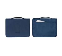 Akozon Trousse de Toilette Pliable à Suspendre pour Voyage - Organiseur de Cosmétiques et de Maquillage Bleu Marine avec Crochet - Compact 24 X 18,5 X 9,5 Cm, Solution de Rangement étanche et Portable