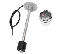 Akozon Unité D'envoi de Réservoir de Carburant et Kit de Jauge 225 Mm 0-190 Ohm Transmetteur de Niveau de Carburant en Acier Inoxydable avec Verre incurvé Anti-buée pour Bateaux,