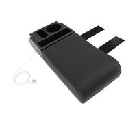 Akozon Universal Auto Center Console Accoud-Oreiller avec Interface USB - Boîte de Rangement à Largeur Réglable Multifonctionnel pour Les Voitures, Les VUS et Plus (Ligne Noire)