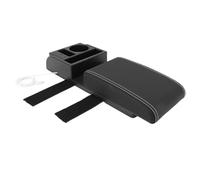 Akozon Universal Auto Center Console Accoud-Oreiller avec Interface USB - Boîte de Rangement à Largeur Réglable Multifonctionnel pour Les Voitures, Les VUS et Plus (Ligne Blanche)