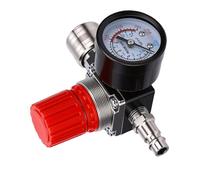 Akozon Valve de Commande de Pressostat de Compresseur D'air, 4 Voies, 175 PSI, Robuste et Durable, en Acier Inoxydable ABS, Installation Facile avec Compteur pour Usage Industriel et