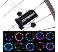 Akozon Vélo Double Face 14LED RGB a parlé Accessoire de Lampe de Fil de Lumière pour Les Lumières de Vélo de Montagne pour Le Gros Pneu de 4 Pouces avec 4 Rayons