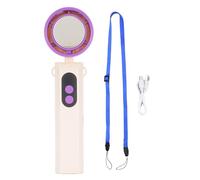 Akozon Ventilateur Manuel Rechargeable USB avec Refroidisseur glacé et écran Numérique, Mini Ventilateur Portable à Grande Vitesse pour une Utilisation Intérieure et Extérieure (PINK)