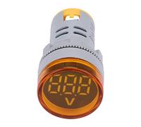 Akozon Voltmètre LED, Affichage Numérique, Indicateur de Tension, Testeur de Lampe Ronde, Voltmètre à Affichage LED Numérique (YELLOW)