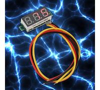 Akozon Voltmètre Numérique à Affichage Led 0 28, 1 Pièce, Panneau de Compteur de Courant Continu 100V Rouge (rouge)