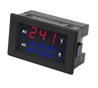 Akozon Voltmètre Numérique Led, Ampèremètre 100 300V 0 10A avec Transformateur divisé, Double Affichage Rouge Bleu (Rouge Bleu)