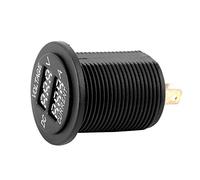 Akozon Voltmètre Numérique LED, Ampèremètre Rond pour Surveiller la Tension Actuelle de la Batterie dans les Motos, Voitures et Bateaux