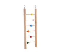 Akozon Wooden Bird Échelle d'escalade Ornements Suspendus Swing pour la Cage avec des Perles Colorées pour la Maison (Perle)