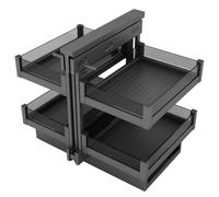 AKPHBKFG Organisateur Coulissant pour placards d'angle de Cuisine, avec 4 paniers, Extensible, capacité de 80 kg, Fermeture amortie, Fonctionnement Silencieux 900