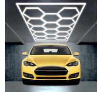 AKPHBKFG Plafonnier LED Hexagonal, Ultra-Lumineux, 6500 K, Facile à Installer, pour Garage, entrepôt, Atelier, Salle de Sport, sous-Sol, Station de Lavage, etc 14-Hex