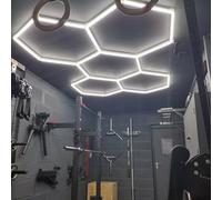 AKPHBKFG Plafonnier LED Hexagonal, Ultra-Lumineux, 6500 K, Facile à Installer, pour Garage, entrepôt, Atelier, Salle de Sport, sous-Sol, Station de Lavage, etc 5-Hex