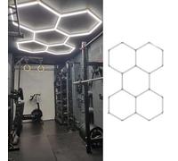 AKPHBKFG Plafonniers de Garage hexagonaux, plafonniers de Voiture connectables, éclairages d'atelier LED, pour Garage, entrepôt, Atelier, Salle de Sport, sous-Sol, Lave-Auto 5-Hex