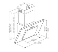 AKPO WK-4 Nero Eco 50 Hotte cheminée grise, verre noir - WK-4 NERO ECO 50 SZARY / CZARNA SZYBA
