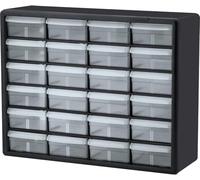 Akro-Mils 10124 24-Drawer Plastic Drawer Storage Cabinet for Garage Organization, Teacher Toolbox, Makeup Organizer, and More, 50,8 cm W x 16 cm D x 40,6 cm H, Black