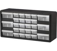 Akro-Mils 10126 26-Drawer Plastic Drawer Storage Cabinet for Garage Organization, Lego Storage, Teacher Toolbox, Makeup Organizer, and More, 50.8 cm W x 15.24 cm D x 25.4 cm H, Black