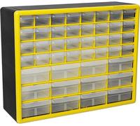 Akro-Mils 10144 44-Drawer Plastic Drawer Storage Cabinet for Garage Organization, Lego Storage, Teacher Toolbox, Makeup Organizer, and More, 50.8 cm W x 15.24 cm D x 40.64 cm H, Yellow