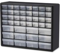Akro-Mils 10144 44-Drawer Plastic Drawer Storage Cabinet for Garage Organization, Teacher Toolbox, Makeup Organizer, and More, 50,8 cm W x 16 cm D x 40,6 cm H, Black