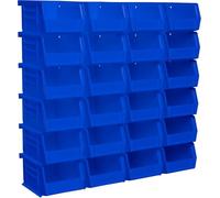Akro-Mils 30210 AkroBins Plastic Storage Bins, Space-Saving Stackable Bins for Garage, Pantry, Craft Organization, 12.7 cm x 10.16 cm x 7.62 cm, Blue, 24-Pack