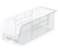 Akro-Mils 30224 AkroBins Plastic Storage Bins, Space-Saving Stackable Bins for Garage, Pantry, Craft Organization, 27.94 cm L x 10.16 cm W x 10.16 cm H, Clear, 12-Pack