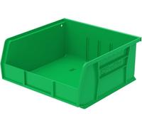 Akro-Mils 30235 AkroBins Plastic Storage Bins, Space-Saving Stackable Bins for Garage, Pantry, Craft Organization, 11-Inch x 11-Inch x 5-Inch, Green, 6-Pack